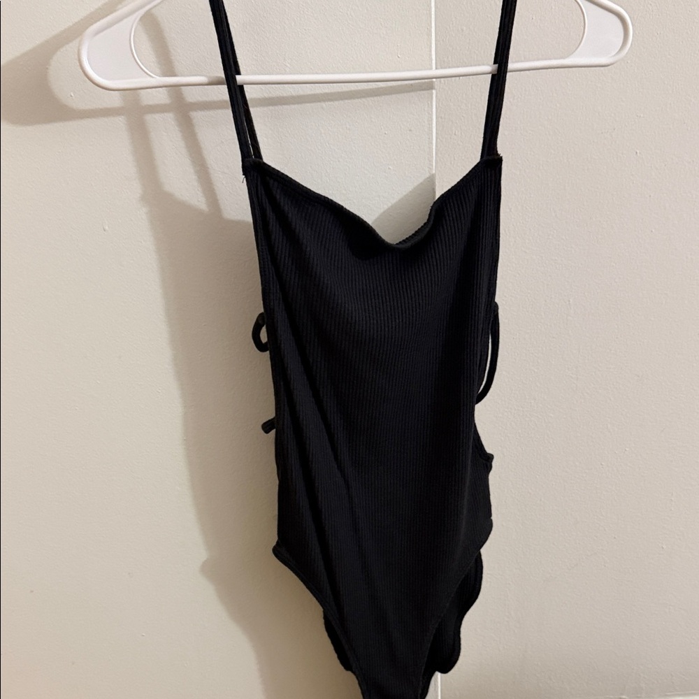 Urban Outfitters Black Ribbed Bodysuit